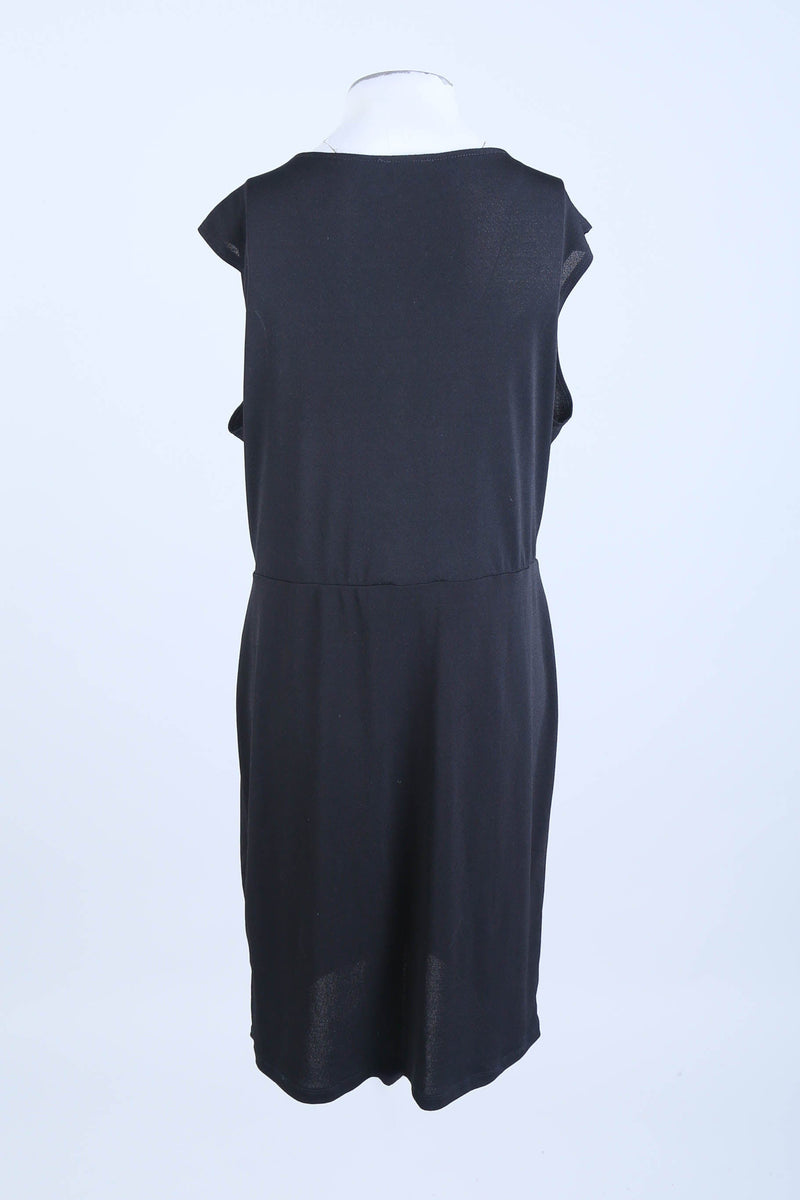 Black Fix Wrap Midi Dress