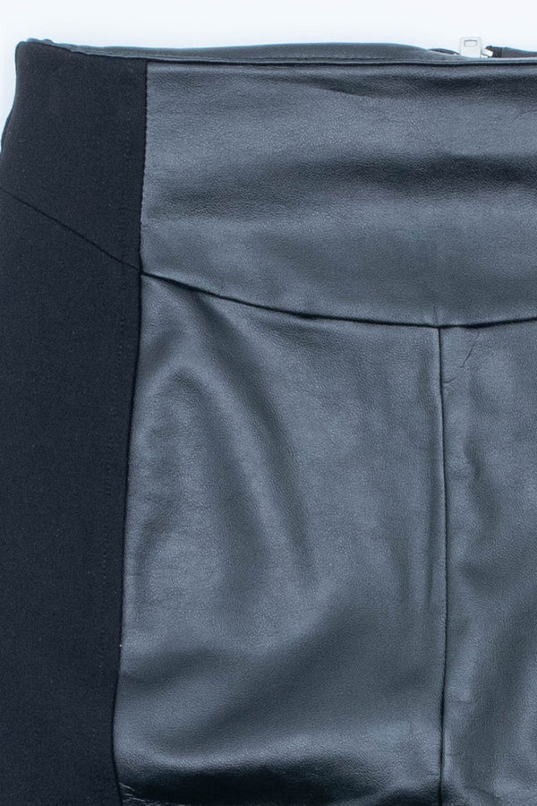 Black Leather Look Pencil Skirt