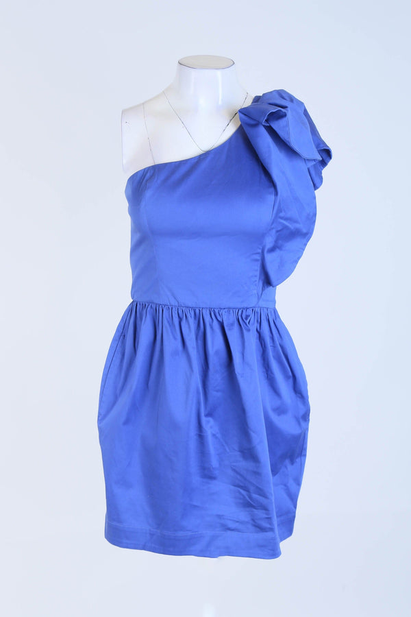 Blue One Shoulder Mini Dress
