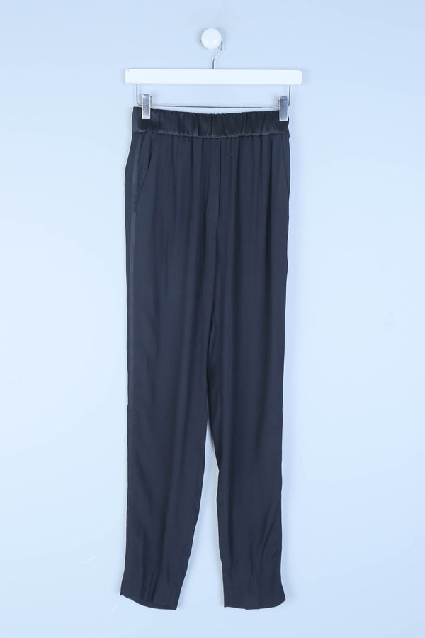 Black Relaxed Crepe Dinner Trousers