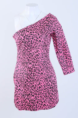 Leopard Print Asymmetric Mini Dress
