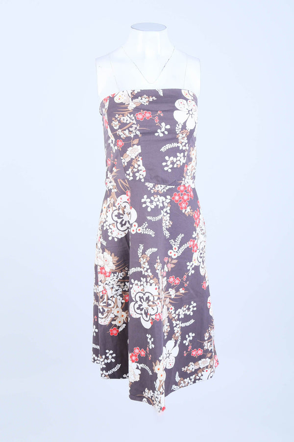Strapless Floral Print Dress