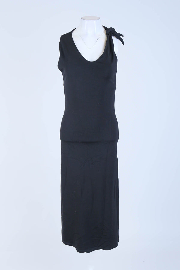 Black Tie Shoulder Midi Dress